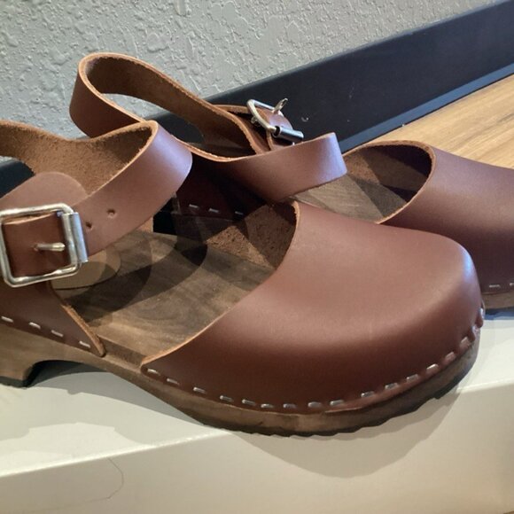 Lotta's Low Wood Cinnamon Clogs on Brown Base - NEW - Picture 10 of 10